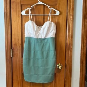 Brand new white and teal dress